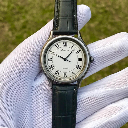 Vintage Seiko Avenue Roman Textured Dial Japan Made Men's Quartz Watch 5P31-6B80