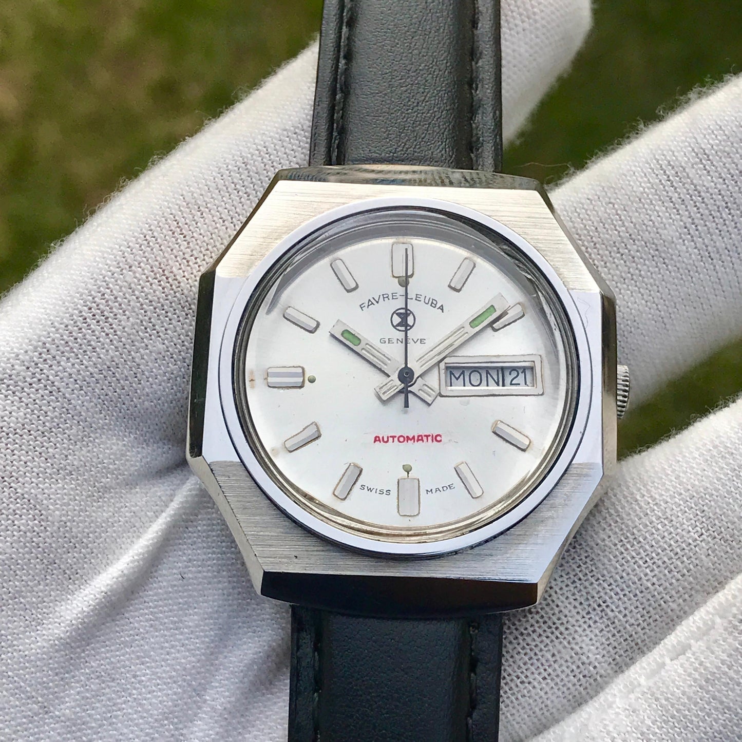 Vintage Favre Leuba Geneve Automatic Swiss Made Men's Watch.