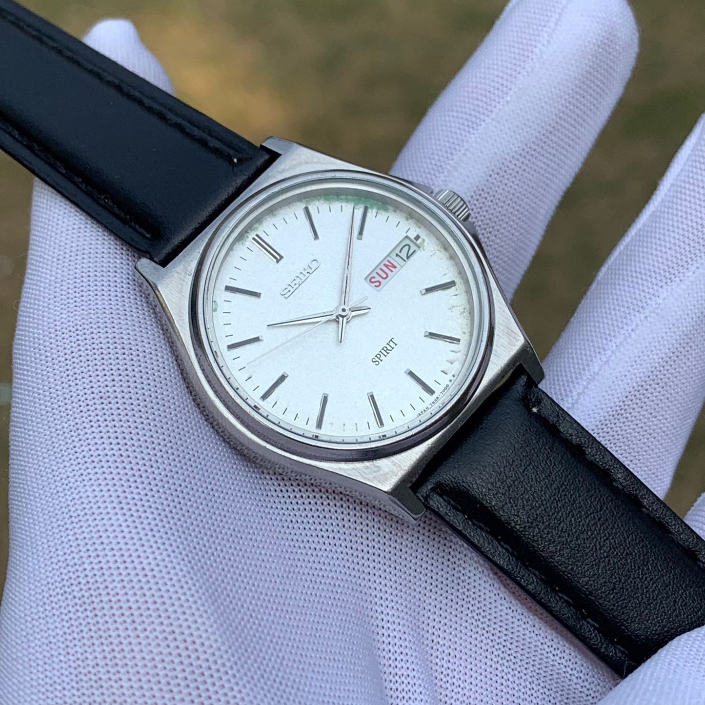 Vintage Seiko Spirit JDM Snowflake dial Japan Made Men's Quartz Watch 7N48-7000
